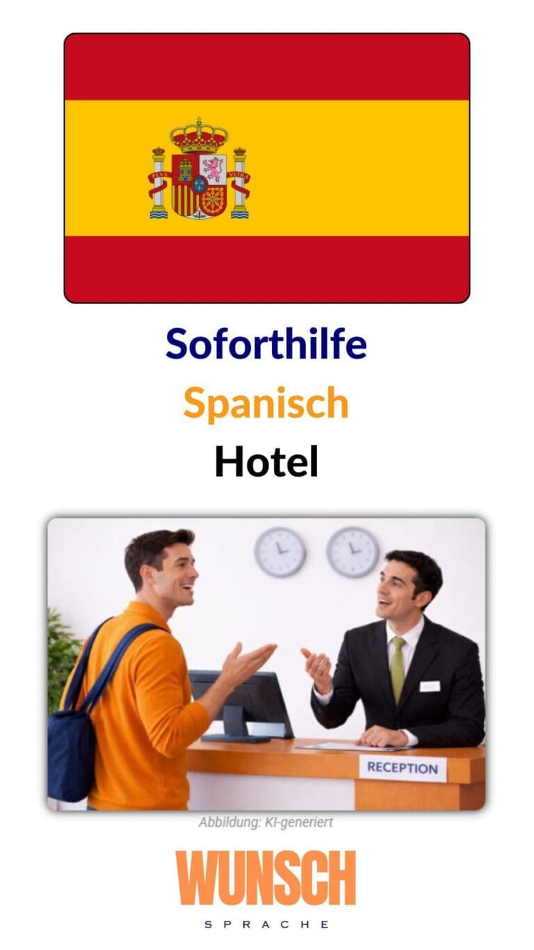 Spanisch Soforthilfe Hotel - Pinterest - wunschsprache.de